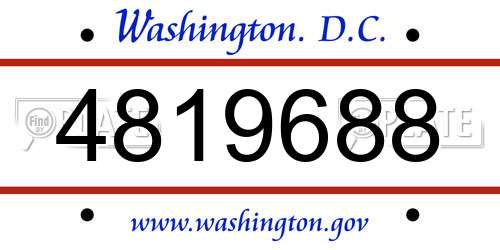 4819688 District Of Columbia License Plate