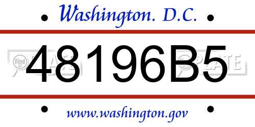 48196B5 District Of Columbia License Plate