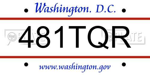 481TQR District Of Columbia License Plate