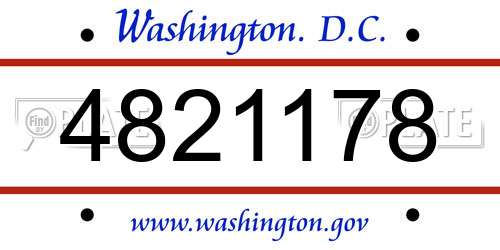 4821178 District Of Columbia License Plate