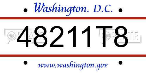 48211T8 District Of Columbia License Plate