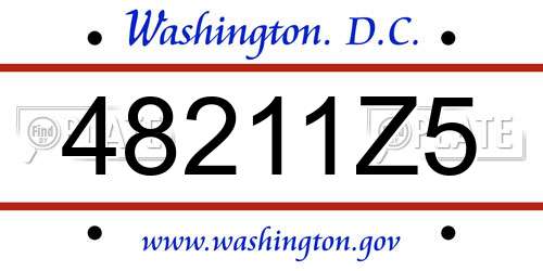 48211Z5 District Of Columbia License Plate