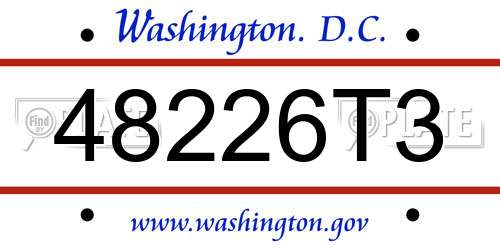 48226T3 District Of Columbia License Plate