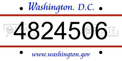 4824506 District Of Columbia License Plate