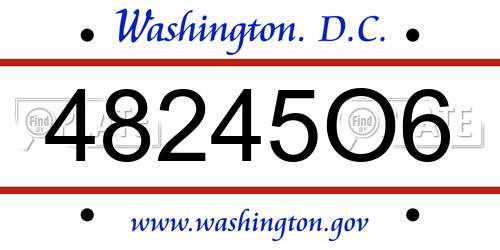 48245O6 District Of Columbia License Plate