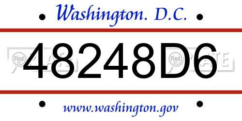 48248D6 District Of Columbia License Plate