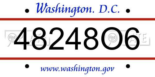 48248O6 District Of Columbia License Plate