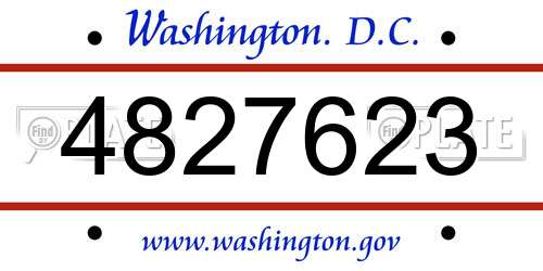 4827623 District Of Columbia License Plate