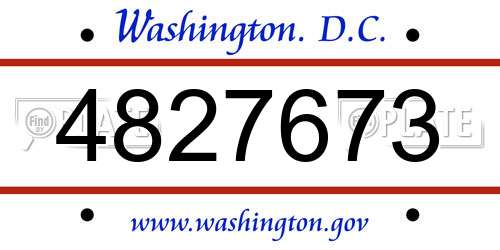 4827673 District Of Columbia License Plate