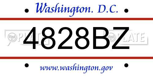 4828BZ District Of Columbia License Plate