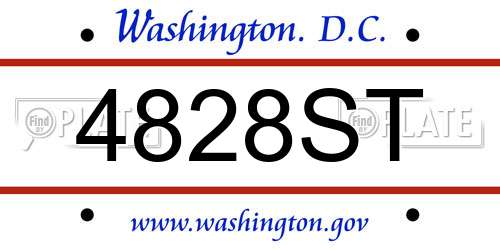 4828ST District Of Columbia License Plate