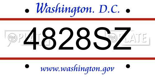 4828SZ District Of Columbia License Plate
