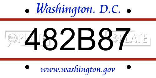 482B87 District Of Columbia License Plate