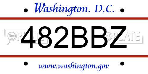 482BBZ District Of Columbia License Plate