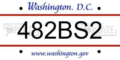 482BS2 District Of Columbia License Plate