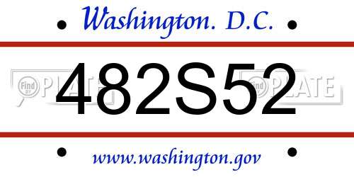 482S52 District Of Columbia License Plate