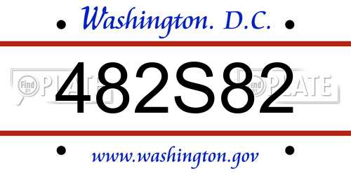 482S82 District Of Columbia License Plate