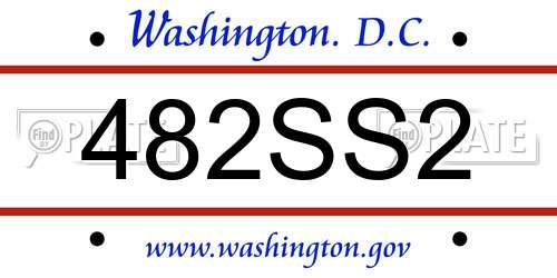482SS2 District Of Columbia License Plate
