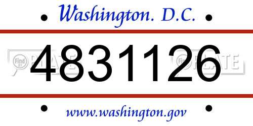 4831126 District Of Columbia License Plate