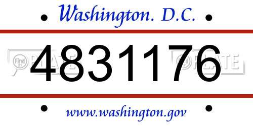 4831176 District Of Columbia License Plate