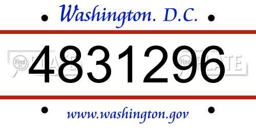 4831296 District Of Columbia License Plate