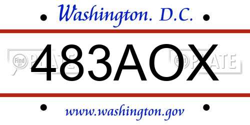 483AOX District Of Columbia License Plate