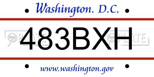483BXH District Of Columbia License Plate