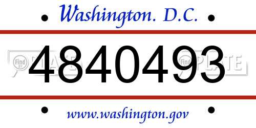 4840493 District Of Columbia License Plate