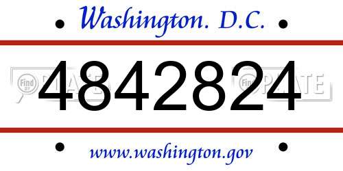 4842824 District Of Columbia License Plate