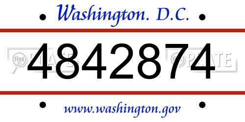 4842874 District Of Columbia License Plate