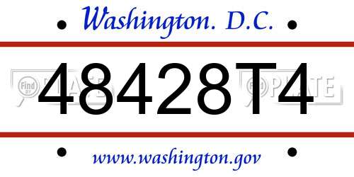 48428T4 District Of Columbia License Plate