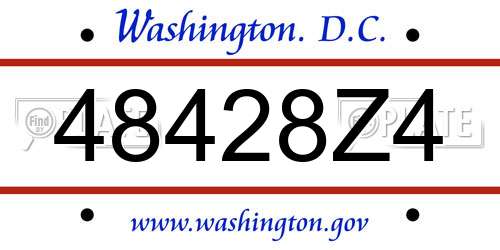 48428Z4 District Of Columbia License Plate