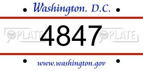 4847 District Of Columbia License Plate