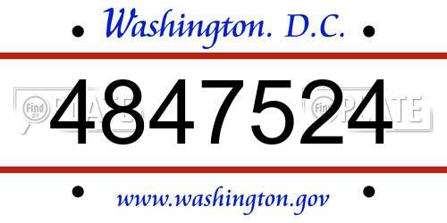 4847524 District Of Columbia License Plate