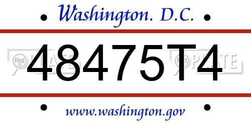 48475T4 District Of Columbia License Plate