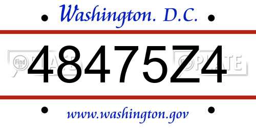 48475Z4 District Of Columbia License Plate