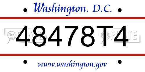 48478T4 District Of Columbia License Plate
