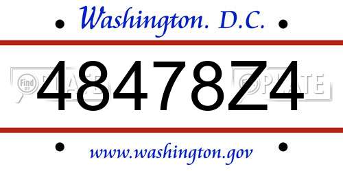 48478Z4 District Of Columbia License Plate