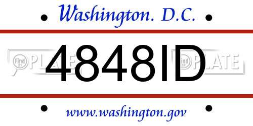 4848ID District Of Columbia License Plate