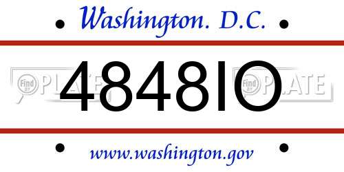 4848IO District Of Columbia License Plate