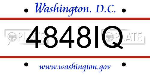 4848IQ District Of Columbia License Plate