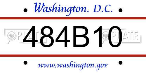 484B10 District Of Columbia License Plate