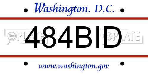 484BID District Of Columbia License Plate