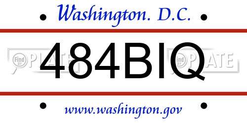 484BIQ District Of Columbia License Plate