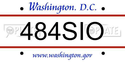 484SIO District Of Columbia License Plate