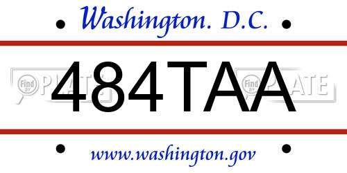 484TAA District Of Columbia License Plate