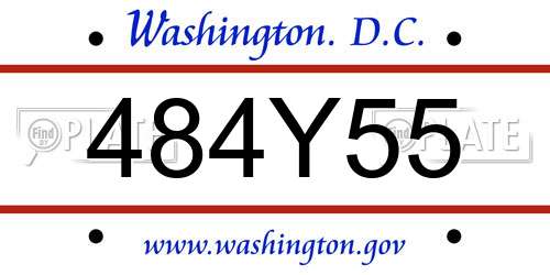 484Y55 District Of Columbia License Plate