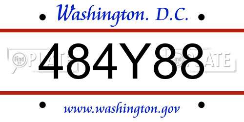 484Y88 District Of Columbia License Plate