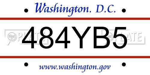 484YB5 District Of Columbia License Plate