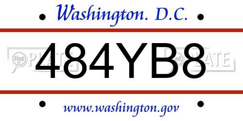 484YB8 District Of Columbia License Plate